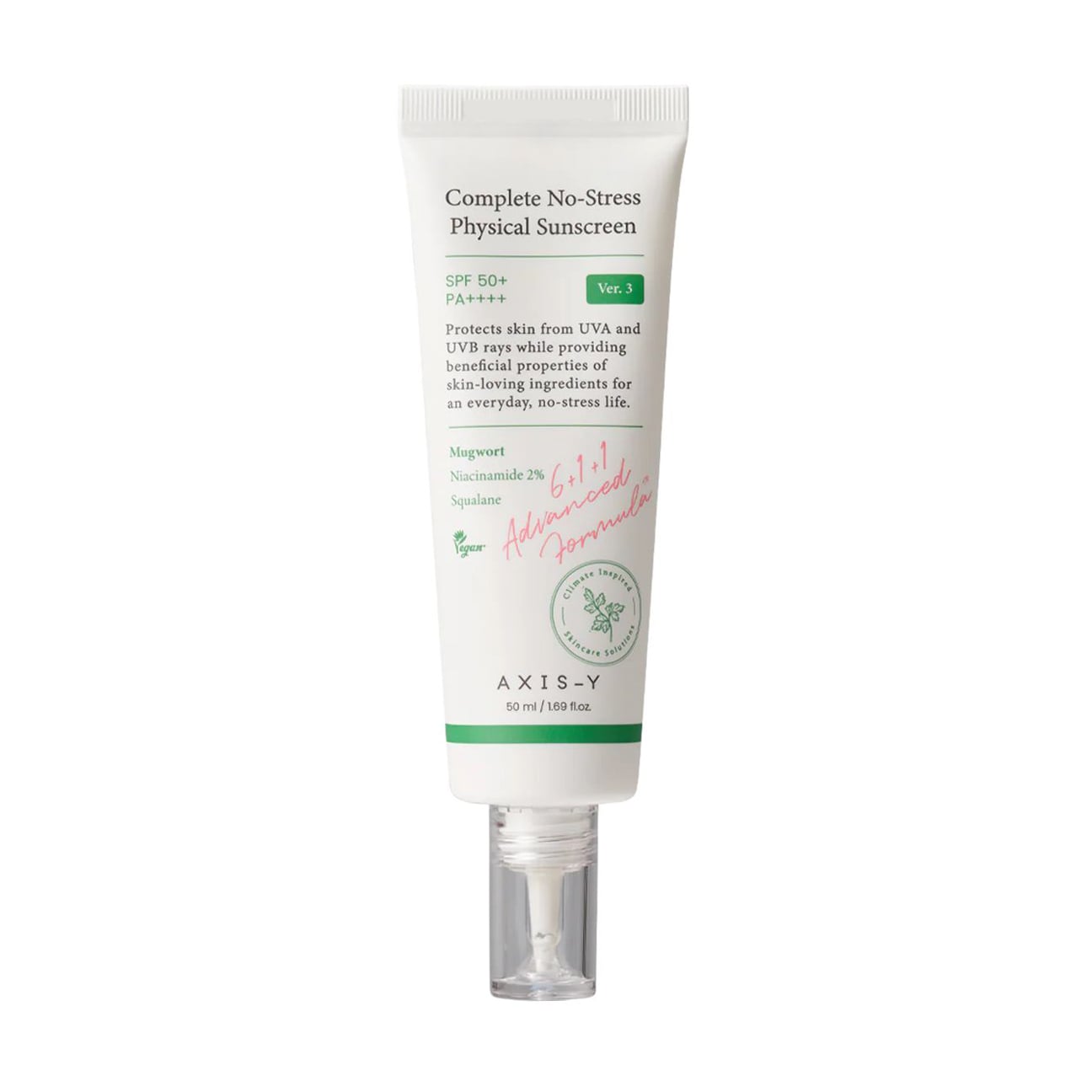 Сонцезахисний крем для обличчя Axis-Y Complete No-Stress Physical Sunscreen SPF 50+ PA++++, 10 мл